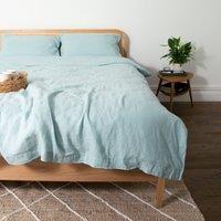 Native Natural Aqua Super King 100% Linen Duvet Cover (260x220cm) in Blue