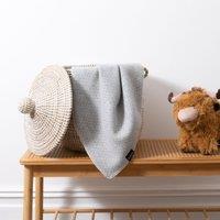 Native Natural Hoop Pattern Baby Grey Wool Blanket | Size: Small