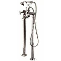Nes Home Traditional Chrome Freestanding Bath Shower Mixer Complete with Handset in Silver
