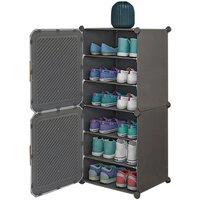 SPETLEK Shoe Rack Shoe Storage Cabinet Shelf Unit Door Hallway in Grey | Size: Small