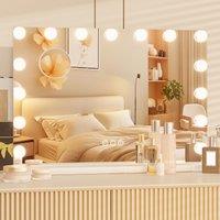 Dprodo 15 Dimmable LED Bulbs Makeup Mirror in White | Size: 1 Pack