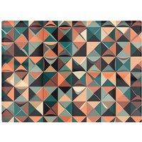 Warren Reed - Designer Geometric Print Pattern Glass Chopping Board in Green