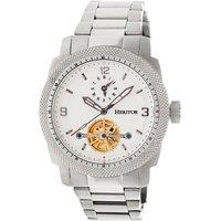 Heritor Automatic Men's Helmsley Semi-Skeleton Bracelet Watch in White