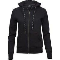 TEE JAYS Women's Fashion Zip Hoodie in Black | Size: Small