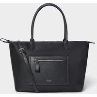 OSPREY LONDON Women's The Linear Nylon Tote Bag in Black