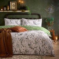 Furn Celestial Stories Printed Reversible Duvet Cover Set in Green | Size: Super King