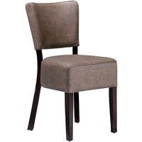 netfurniture Bugel Side Chair - Distressed Bark Lascari Faux Leather in Brown
