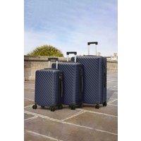 Living and Home Set of 3 Lightweight Hardside Travel Suitcase with Spinner Wheels, Blue