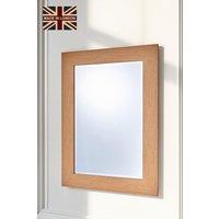Yearn Mirrors Oak Effect Framed Wall Mirror 93.5x119cm in Natural | Size: 93.5x119 cm