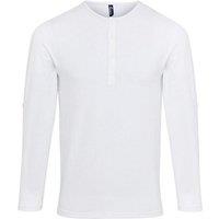 Premier Men's Long John Roll Sleeve T-Shirt in White | Size: Large