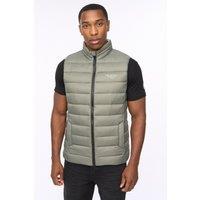 Crosshatch Gattering Men's Lightweight Quilted Puffer Gilet in Pale Green | Size: Large