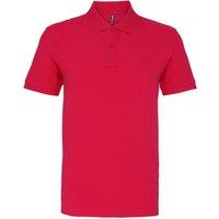 Asquith & Fox Men's Plain Short Sleeve Polo Shirt in Pink | Size: 2XL