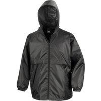 Result Core Men's Lined Lightweight Waterproof Jacket in Black | Size: XL