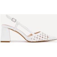 Linzi Women's Florence White Woven Court Heels | Size: 7-Standard Fit