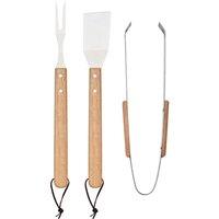 MidOcean Smokey Oak BBQ Tool Set (Pack of 3) in Cream