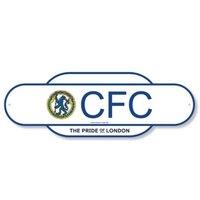 Chelsea FC Retro Years Crest Door Sign in White