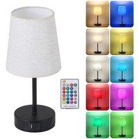 Living and Home Modern Table Lamp with Remote Control in Black