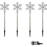 Samuel Alexander Set of 4 Plastic Crystal Snowflake Pathfinder Lights with White LEDs