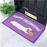 Artsy Mats Happy Halloweenie Indoor Outdoor Doormat (70 x 40cm) in Purple | Size: 40 cm x 70 cm