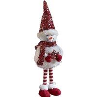 Samuel Alexander 50cm Large Soft Fabric Standing Snow Christmas Decoration in White