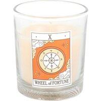 Something Different The Wheel Of Fortune Orange Tarot Vintage Candle in White