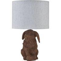 First Choice Lighting Lily - Bunny Table Lamp With Oatmeal Linen Shade in Brown