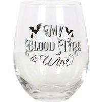 Something Different My Blood Type Is Wine Stemless Wine Glass in Clear