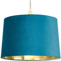 Lighting Collection Velvet Drum Shade 30Cm Teal Lamp Shade