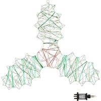 Samuel Alexander Christmas Holly & Berries Dewdrop Silhouette with Twinkling LEDs in Green