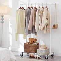 House of Home Heavy Duty White Clothes Rail Adjustable Width & Height