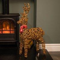 Samuel Alexander 70cm Battery Operated Light up Brown Christmas Reindeer with 80 Warm White LEDs
