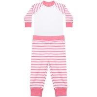 Larkwood Striped Long Pyjama Set in Pink | Size: 0-6 m