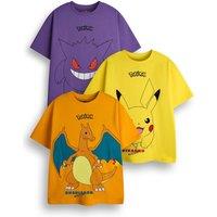 Pokemon Boy's Multi-Pack of 3 Short-Sleeved T-Shirts | Boys Multi | Size: 13-14 Years