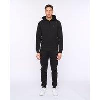 Duck&Cover Merchell Men's Premium Cotton-Rich Hoodie & Cuffed Jogger Two-Piece Set in Black | Size: Small