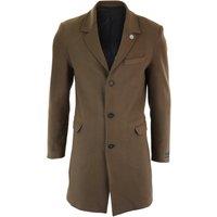 TruClothing Men's Long Wool Mix Overcoat Peaky Blinders in Brown | Size: 3XL