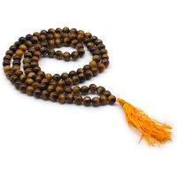 KDMD Women's 108 Bead Mala - Tiger Eye in Brown