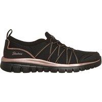 Skechers Women's Graceful - Metallic Detail Bungee Black/Rose Gold Knit in Black | Size: 4