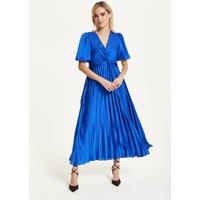 Liquorish Women's Royal Blue Pleated Midi Dress | Size: 8