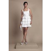 Coast Women's Ruffle Hem Mini Wedding Dress in Ivory | Size: 14