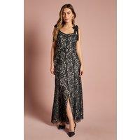 Coast Women's Lace Bow Shoulder Maxi Dress in Black | Size: 12