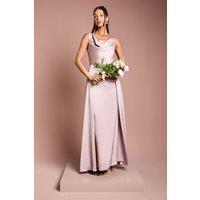 Coast Women's Honoured Sleeveless Cowl Neck Satin Maxi Bridesmaid Dress in Dusty Rose | Size: 14