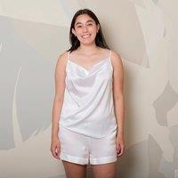 Soft Strokes Silk Women's Silk Cowl Neck Camisole - White | Size: 12