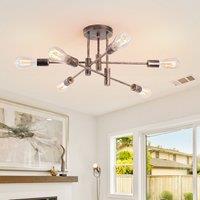 Garwarm 6 - Light 62cm Dimmable Sputnik Sphere Semi Flush Mount Chandelier in Bronze