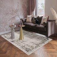 Desire Rugs Mayfair Living Room Area Rug Metallic Sheen Modern Croc Design in Grey | Size: 120 cm x 170 cm