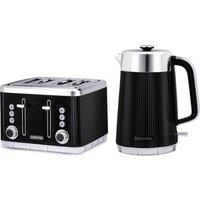 Geepas Arcus Kettle & Toaster Set 1.7L 3000W Electric Kettle & 4 Slice Toaster in Black