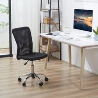 VINSETTO Armless Office Chair Ergonomic Height Adjustable Mesh Back Wheel in Black