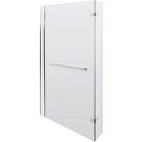 Balterley 6mm Safety Glass Reversible LShaped Bath Fixed Screen Hinged Return in Silver