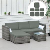 OUTSUNNY Cushion Cover Replacement Garden Rattan Patio Furniture Seat Cover in Dark Grey