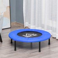 HOMCOM 81cm Fitness Trampoline Exercise, Max Load 100 KG, Blue Black