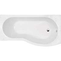 Balterley Modern B Shape Right Hand Shower Bath Tub with Leg Set, 1700mm - White